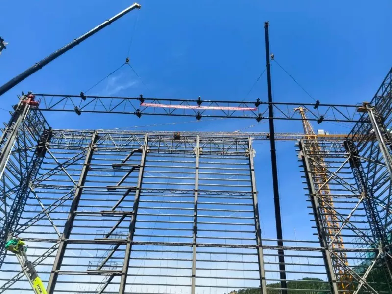 EHSS achève le levage des faisceaux du hall de blindage au niveau national pour le câble Hanhe
