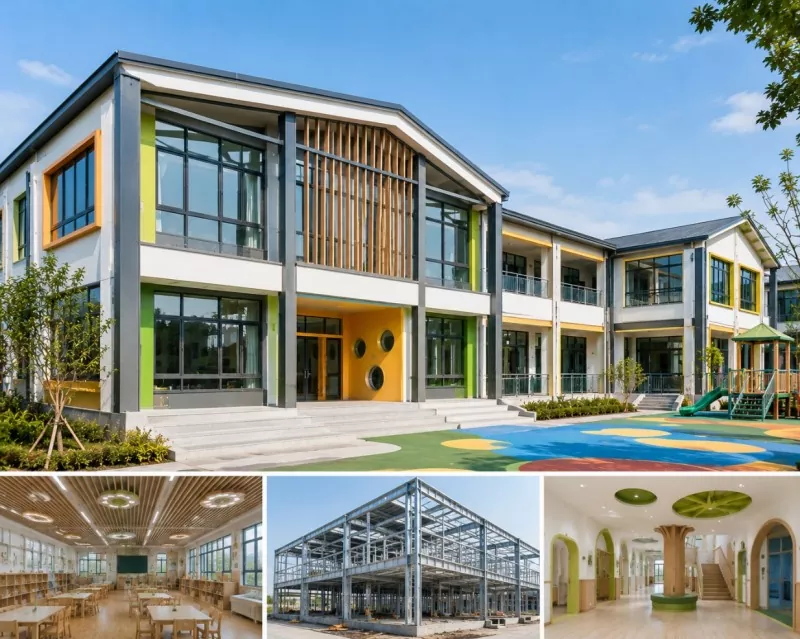 Quel est le concept de construction moderne de la construction d’une école maternelle à ossature d’acier légère ?