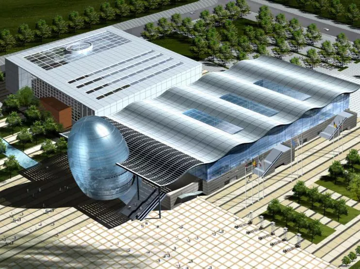 Hall d'exposition en acier préfabriqué à longue portée