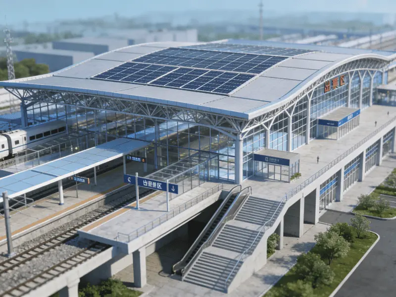 Gare multifonctionnelle à structure métallique