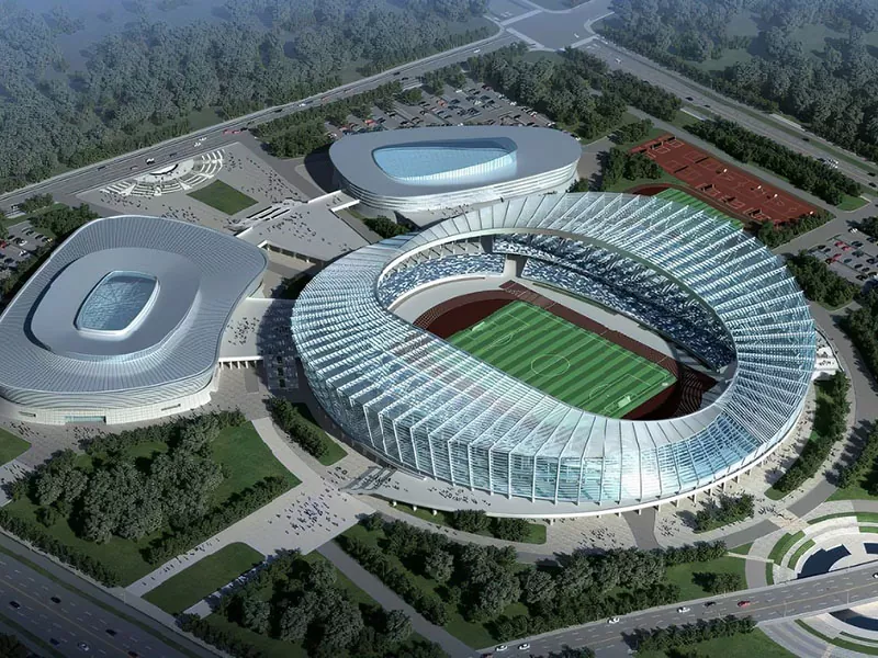 Structure en acier préfabriquée pour complexe de centre sportif