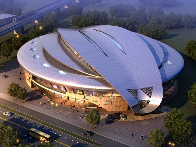 Construction de stade préfabriqué avec structure en acier