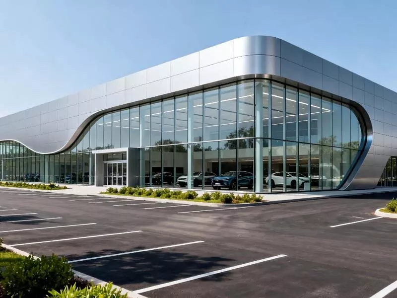 Hall de voiture à structure métallique préfabriquée