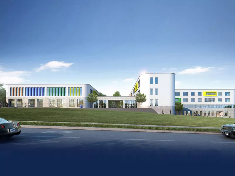 Bâtiment scolaire préfabriqué à structure métallique