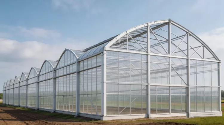 Construction de serre agricole à structure métallique
