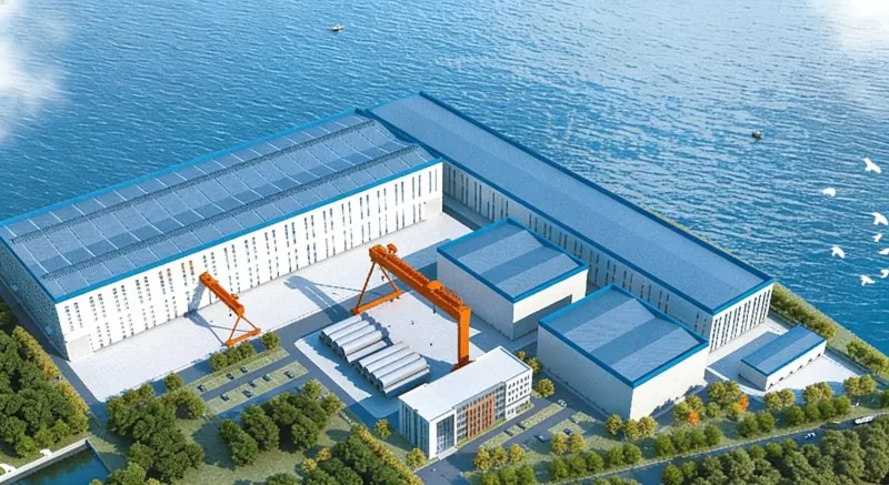 Usine d'énergie éolienne offshore à structure métallique
