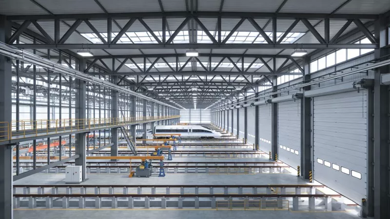 Dépôt de maintenance de gare de structure métallique