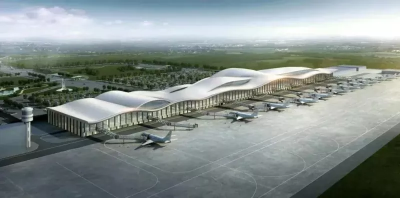 Hall du terminal en acier temporairement agrandi